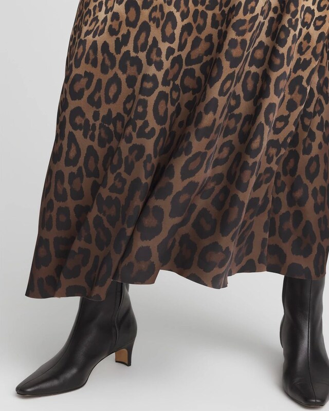 Leopard Stretch Satin Skirt - image 4